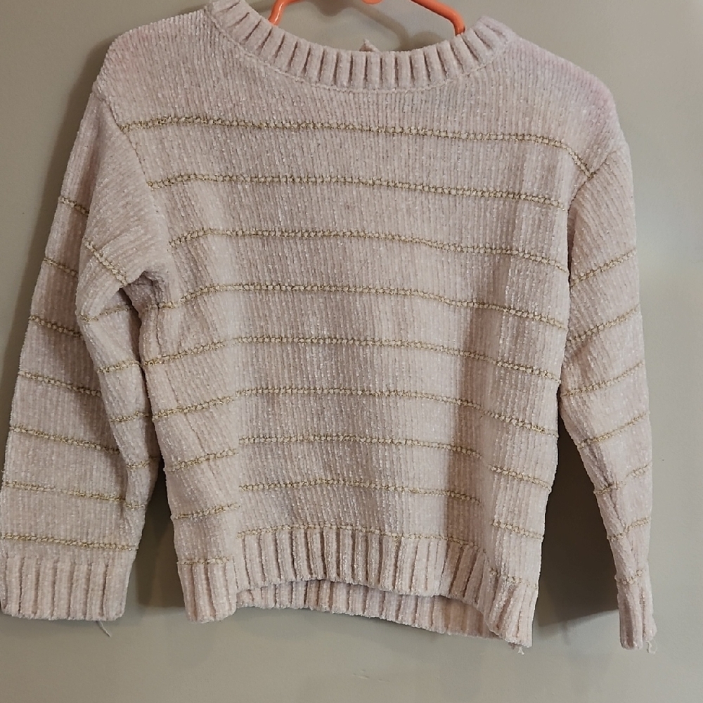 Kid's Cream and Gold Striped Sweater